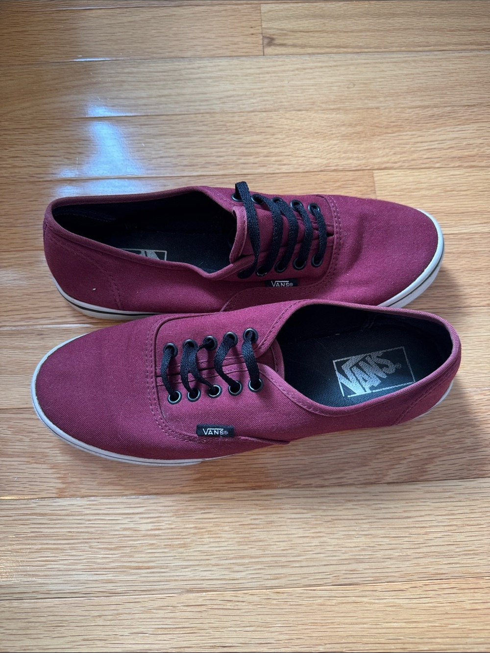 Vans Unisex Authentic Lowpro Canvas Sneakers in Burgundy